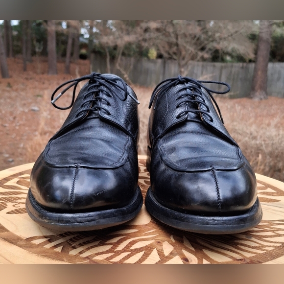 Peal & Co Brooks Brothers Black Pebbled Hatch Grain Split Toe Derby Shoes - Picture 2 of 11